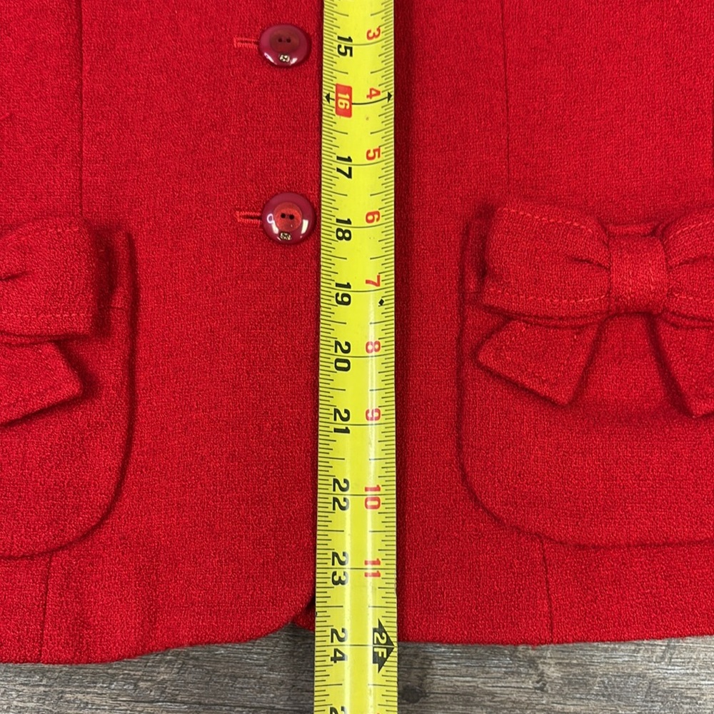 Escada Women’s Red Silk | Wool | Cashmere Blend Blazer -Made in Croatia Size 6 - Picture 9 of 10